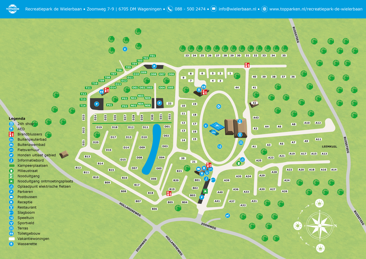 Plattegrond van Recreatiepark de Wielerbaan